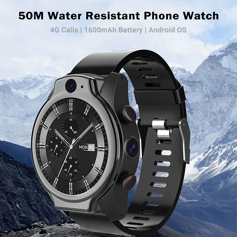

2023 New Sports 4G Smart Watch 5ATM Waterproof 13MP Dual Camera 1600mAh Battery 4G Call MTK6762 4G+64GB NFC CustomSmartWatch Hot
