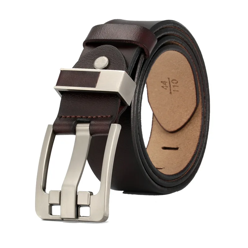 Cow Genuine Leather Luxury Strap Male Belts For Men New Fashion Classice Vintage Pin Buckle Men Belt High Quality