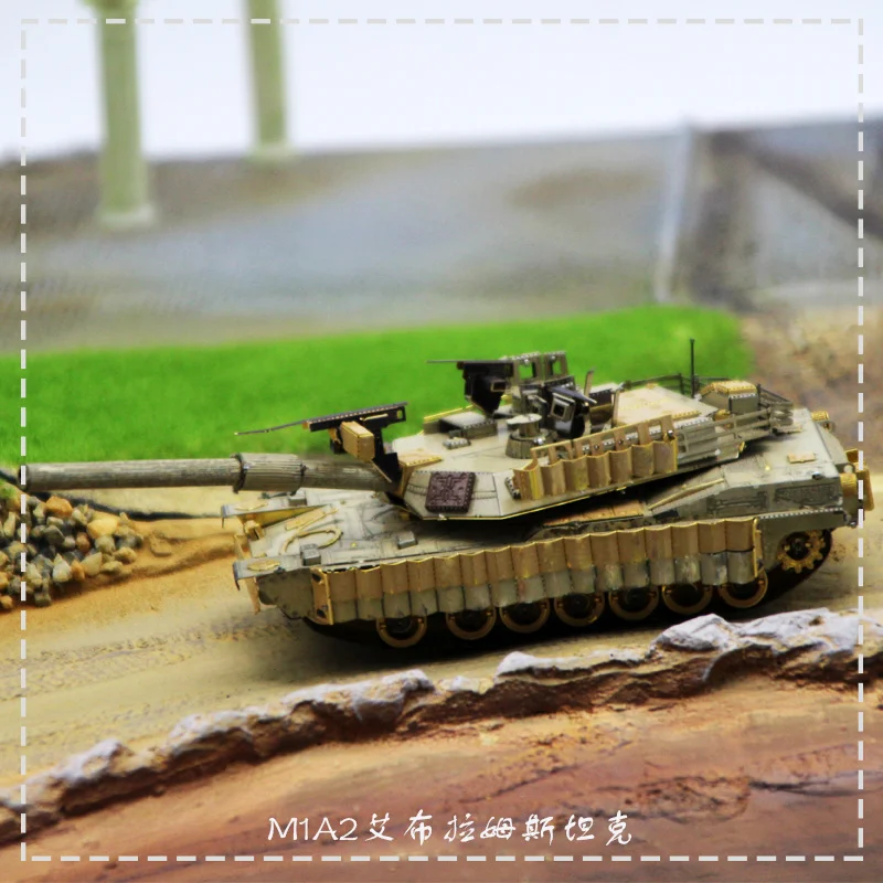 

Крутой 3D трехмерный металлический пазл M1A2 Abrams модель танка Сделай Сам Ручная Военная Модель