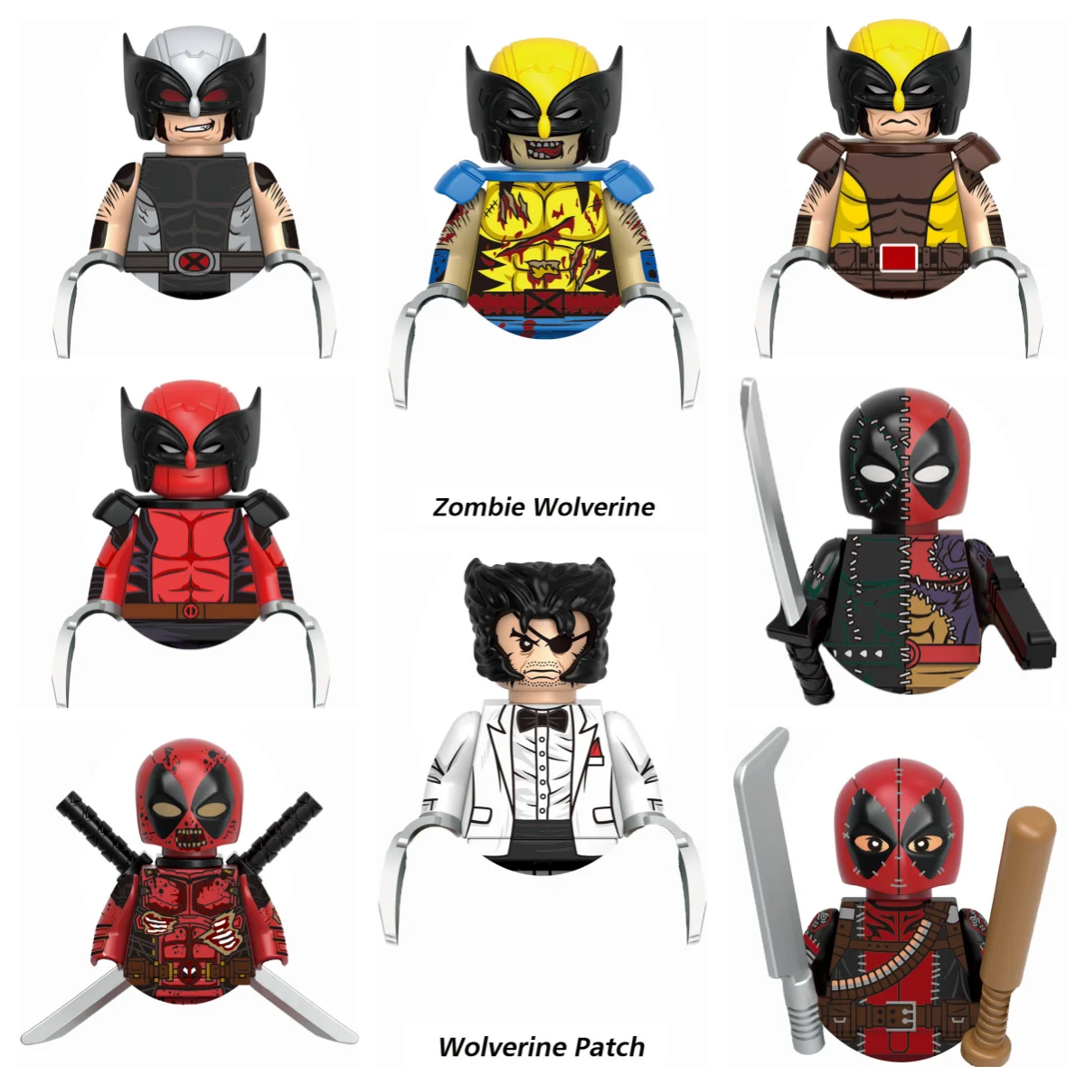 Новый Marvel Дэдпул Росомаха X-Men патч кирпичная игрушка мини-фигурка строительный