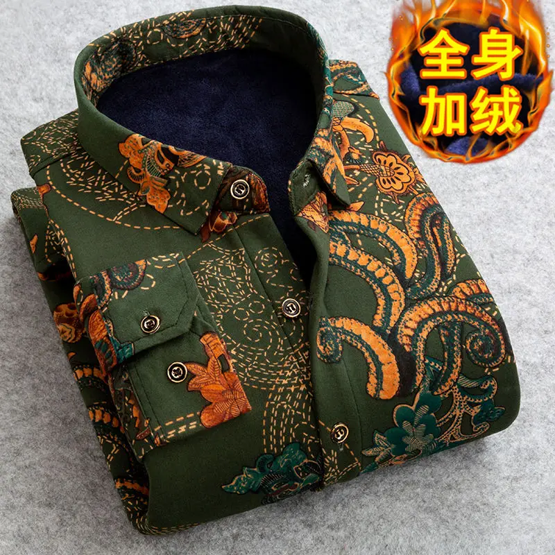

Autumn and winter 2022 new men's fashion long sleeve thick warm shirts men's casual Plaid Shirt high quality shirt size M-4XL