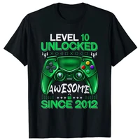 10 yrs old gift boy level 10 unlocked awesome since 2012 birthday t shirt