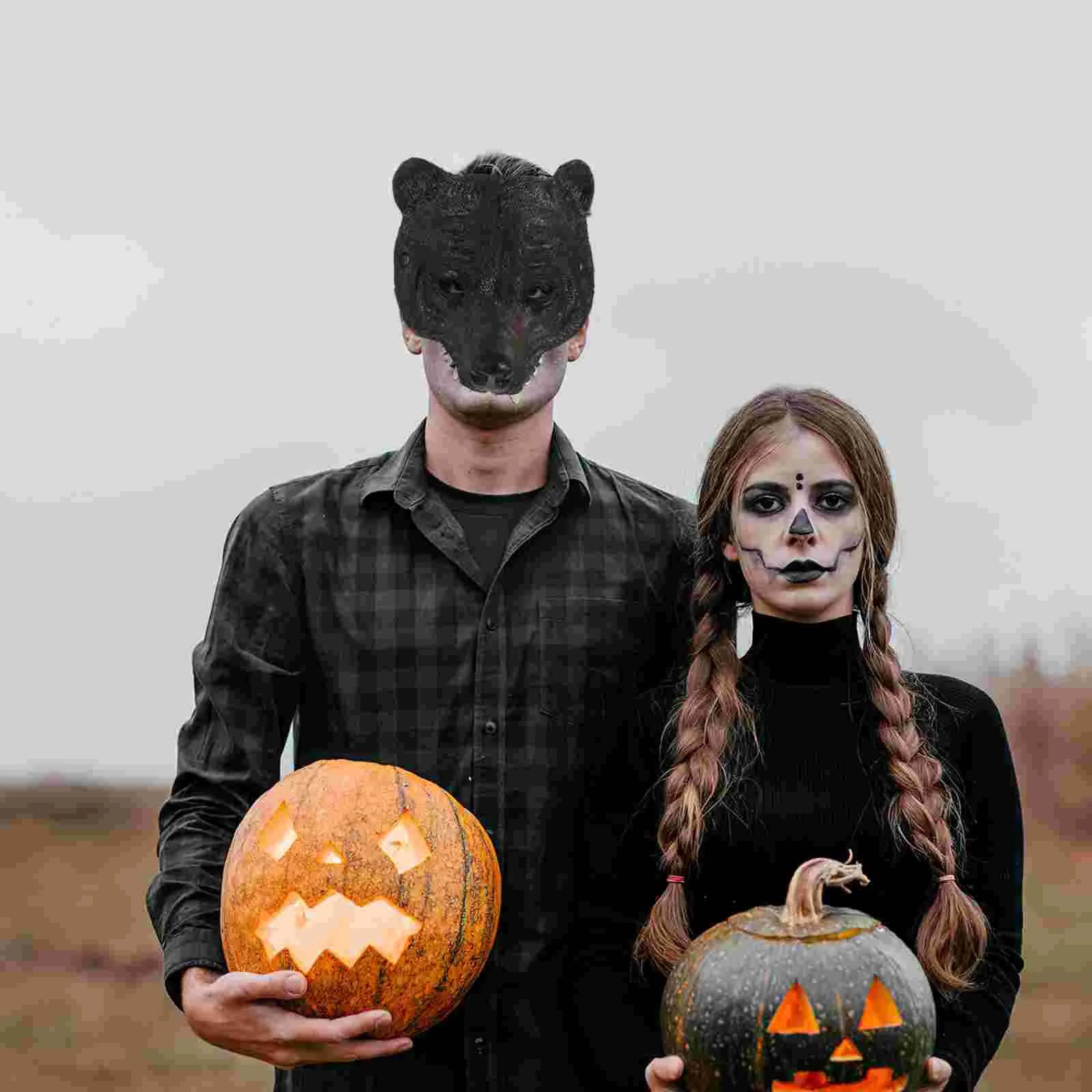 Проводная маска для лица черный медведь детский мужской костюм кролика взрослых