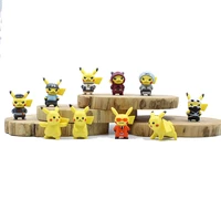 10pcsset takara tomy cartoon movie pokemon anime figures mini toys dolls 4cm pikachu action figure model children birthday gift