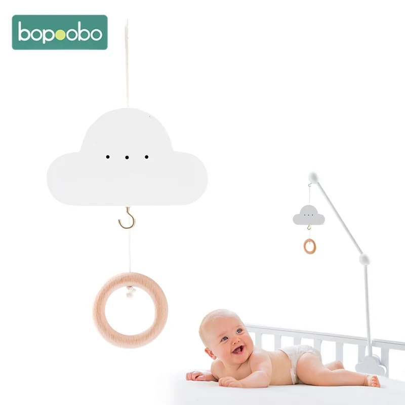 Детская кроватка для новорожденных с изображением облака музыкальная шкатулка деревянная кровать колокольчик погремушки Игрушка Мобильный малыш 0-12 месяцев для детской карусели для детской кроватки музыкальная игрушка в подарок