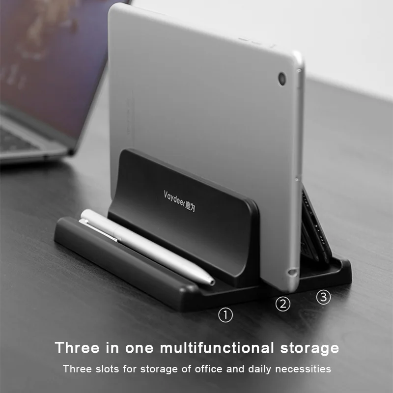 

Laptop Stand for MacBook Pro 3in1 Desktop Plastic Storage Adjustable Portable Frame Base Small Sized Silicone Protect Computer