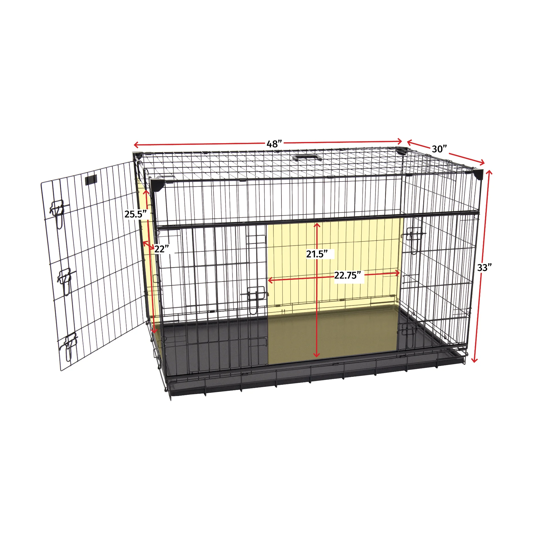 

Lucky Dog Sliding Double-Door Dog Crate, X-Large, 48"L
