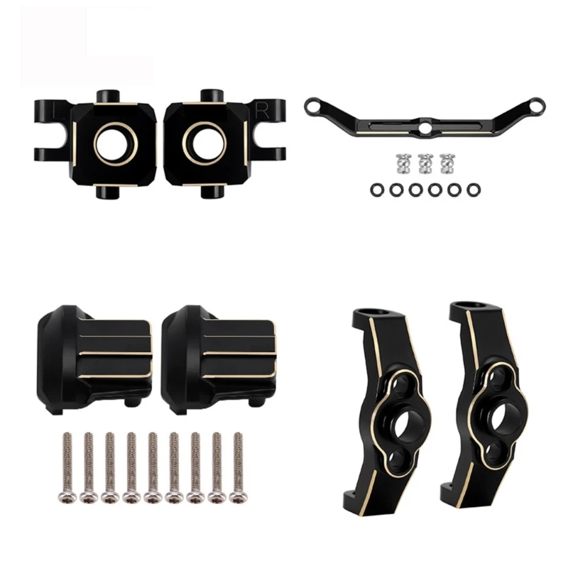 

H37E RC Black Brass Steering ,Diff Cover and Steering Rod Tie Link Set for 1/18 RC Crawler Car Accessories TRX-4M