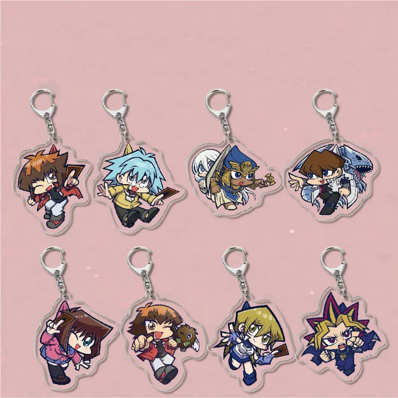 

1 Pcs Cartoon Anime Yugioh Keychains Figure Yu Gi Oh Yugi Muto Seto Kaiba Acrylic Bag Pendant Keyrings Fans Friends Gifts Toys