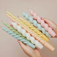 romantic spiral long pole silicone candle mold diy geometry round candle making resin soap mould handmade gift home decor
