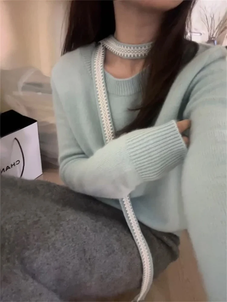 Высококачественный свитер с бархатной лентой и енотом женская осенне-зимняя