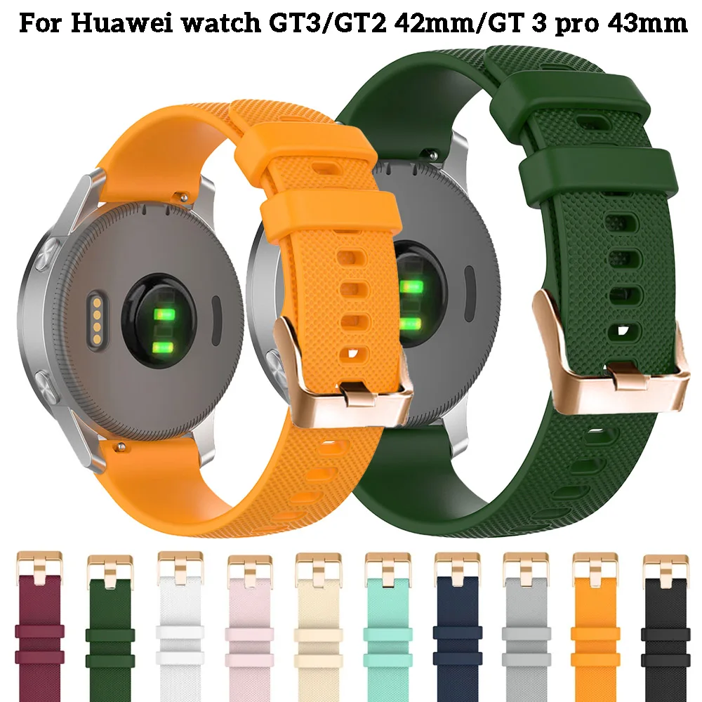 

Watch GT 3 46mm 43mm Strap For Huawei watch GT Runner Gt2 pro/GT Active Wrist band 20/22mm Silicone Smart Watch Band Bracelet