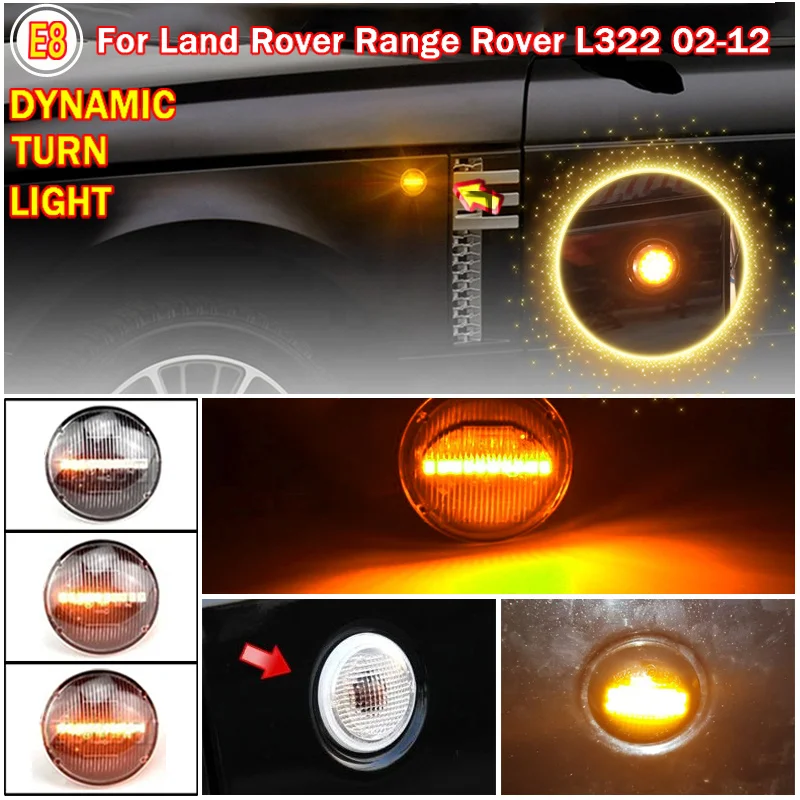 

2Pcs Led Side Marker Dynamic Led Sequential Turn Signals Side Lamp Flowing Panel Led Light For Land Rover Range Rover L322 02-12