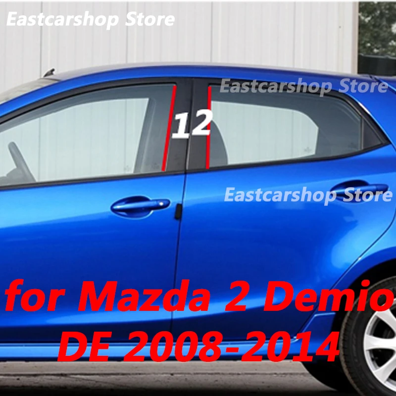 Для Mazda 2 Demio DE 2014 2013 автомобильное окно B C наклейка центральной стойки черное