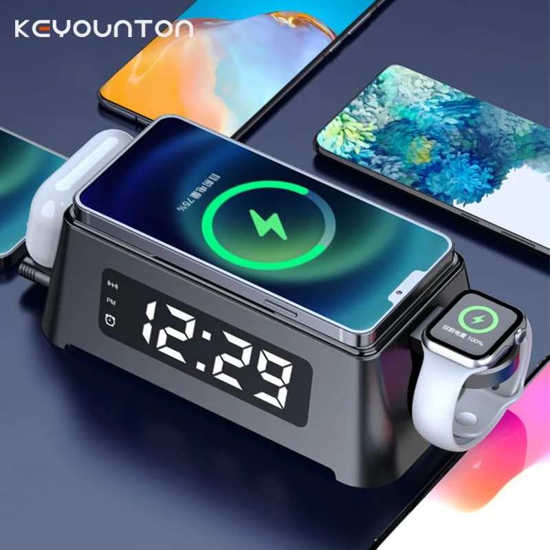 Беспроводное зарядное устройство для часов 4-в-1 беспроводная зарядная станция