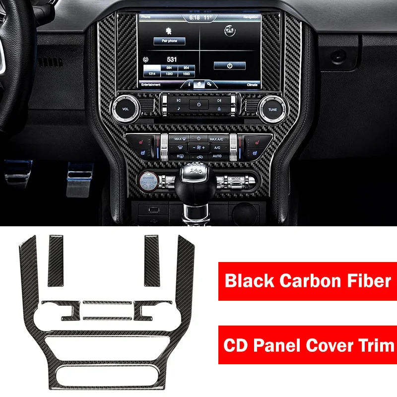 Для Ford Mustang GT 2015 2016 2017-2023 углеродное волокно черный автомобильный центральная