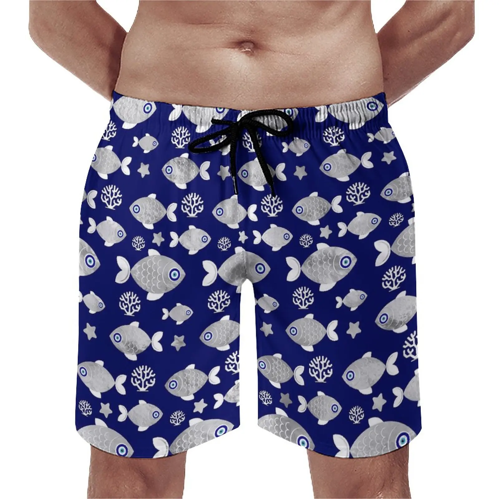 

Шорты «рыбий глаз» мужские, забавные пляжные короткие штаны с принтом животных, быстросохнущие Дизайнерские плавки для плавания, летние