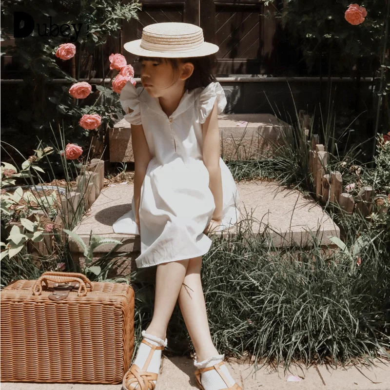 

Роскошное платье принцессы для девочек, летнее хлопковое платье с матросским воротником, детское модное платье, костюмы для школьниц, одежда для маленьких девочек