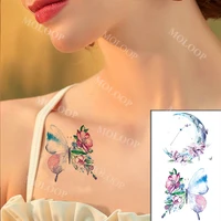 tattoo stickers temporary butterfly color lunar moon flower cute body makeup waterproof art fake tatoo for boy men lady women
