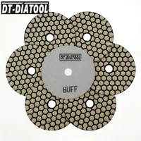 dt diatool 7pcsset grade a dia100mm diamond resin bond dry sanding disc wbuff grinding disc polishing pads for granite marble