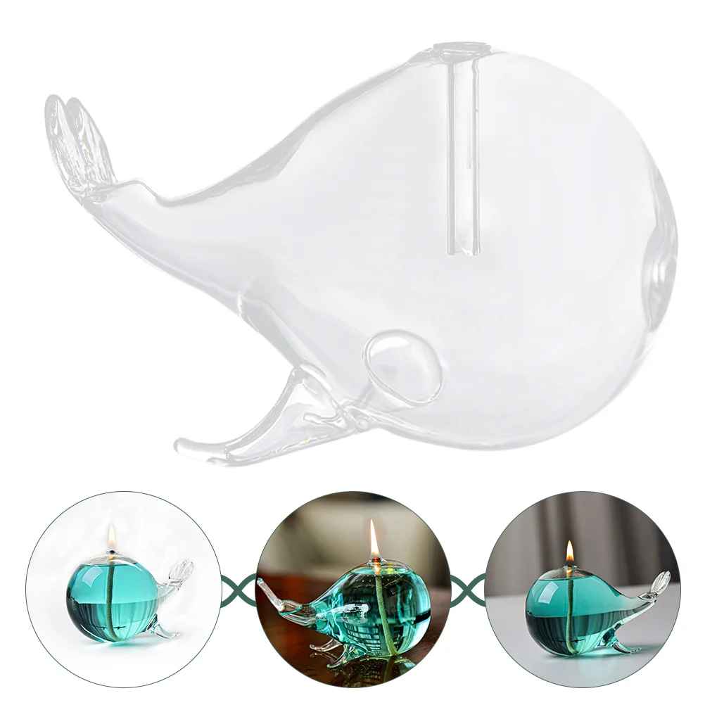 

Whale Design Oil Lamp Delicate Oil Lamp Decor Desktop Glass Oil Lamp Adornment