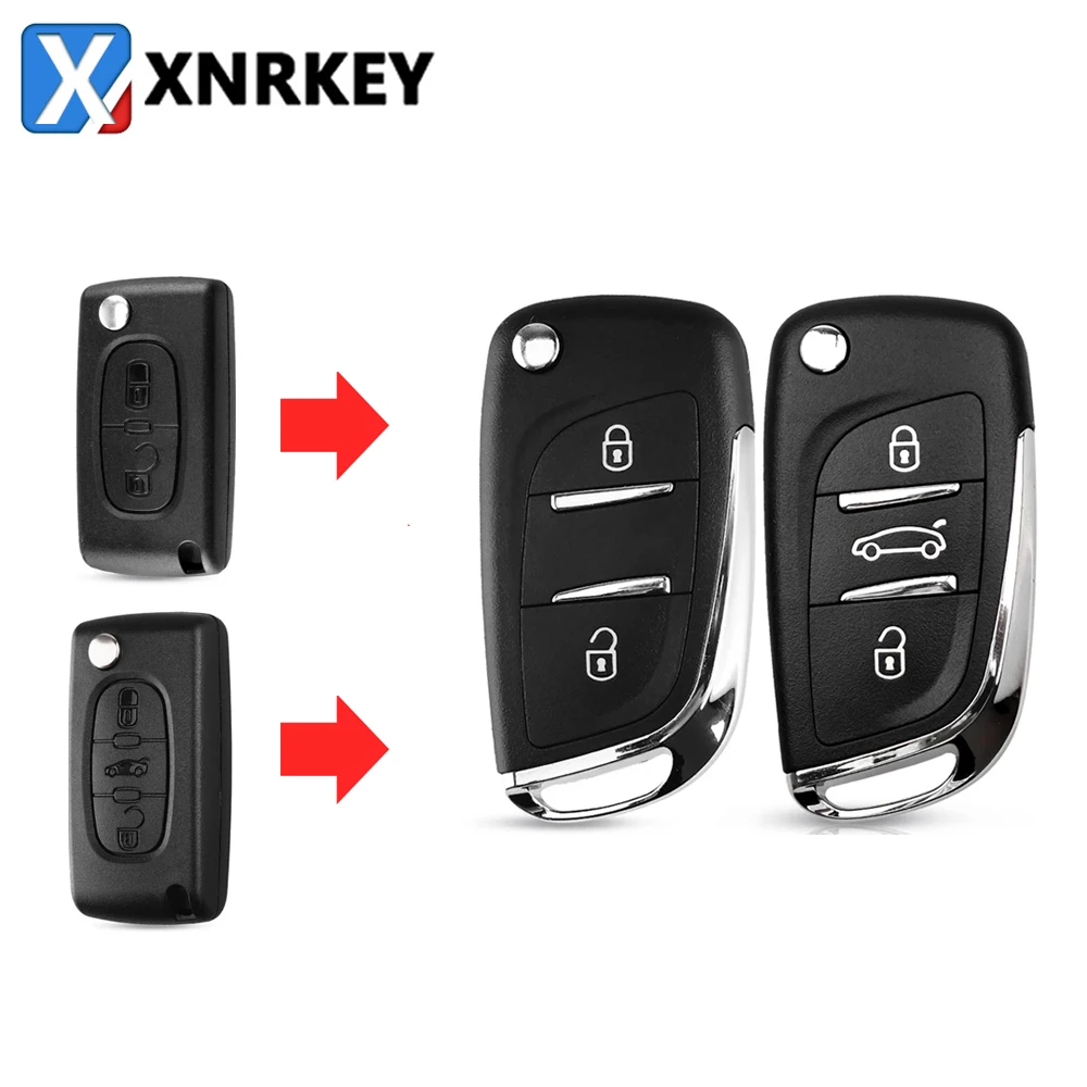 

XNRKEY 2/3 Buttons Modified Remote key shell Fob For Citroen C2 C4 C5 Berlingo Picasso Peugeot 307 308 306 207 407 CE0523/CE0536