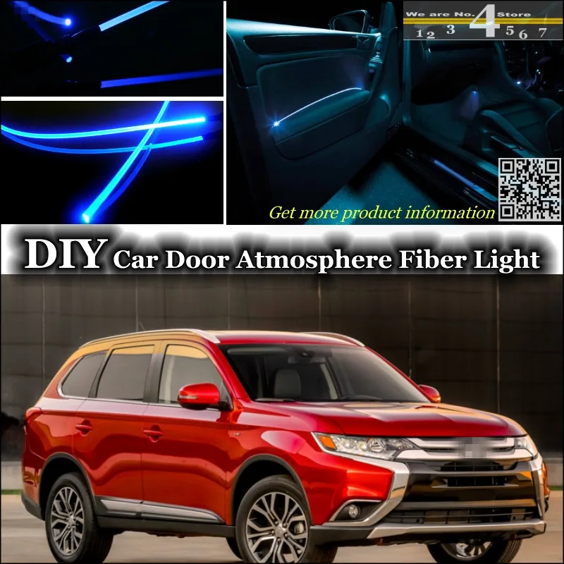 

interior Ambient Light Tuning Atmosphere Fiber Optic Band Lights For Mitsubishi Outlander Inside Door Panel illumination Tuning