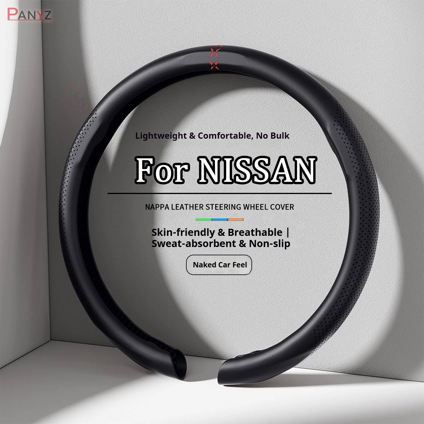Фото Для Nissan Slyphy Kicks Nappa кожаный чехол на руль автомобиля дышащие и противоскользящие аксессуары чехлы на руль №2