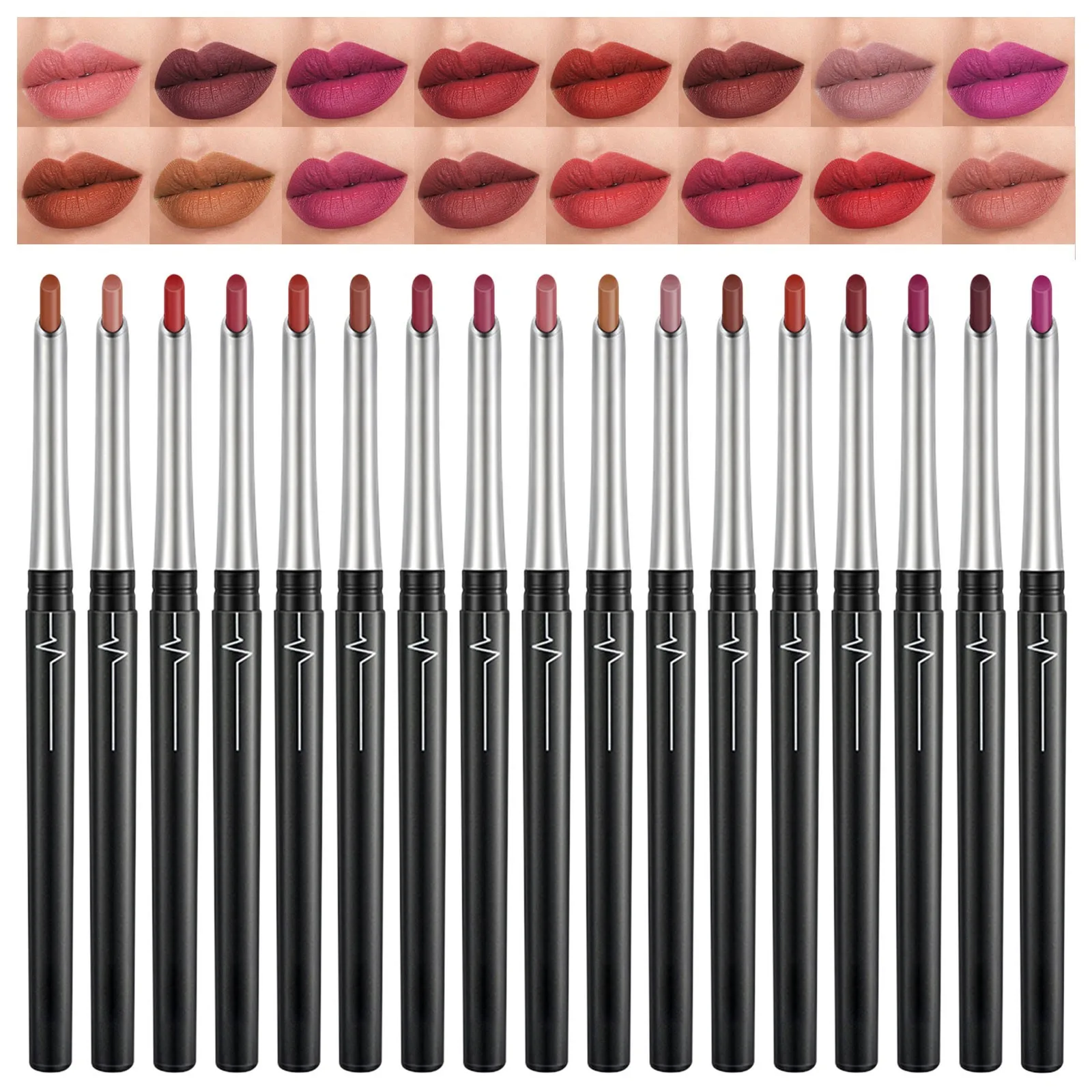 17-цветный Блеск Для Губ Автоматические Тени Век Помада Карандаш Долговечный