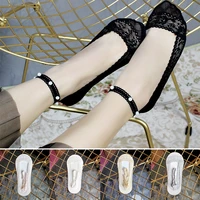 stylish women socks spring summer ankle funny lace socks 1 pair breathable thin pearl summer korean style invisible socks