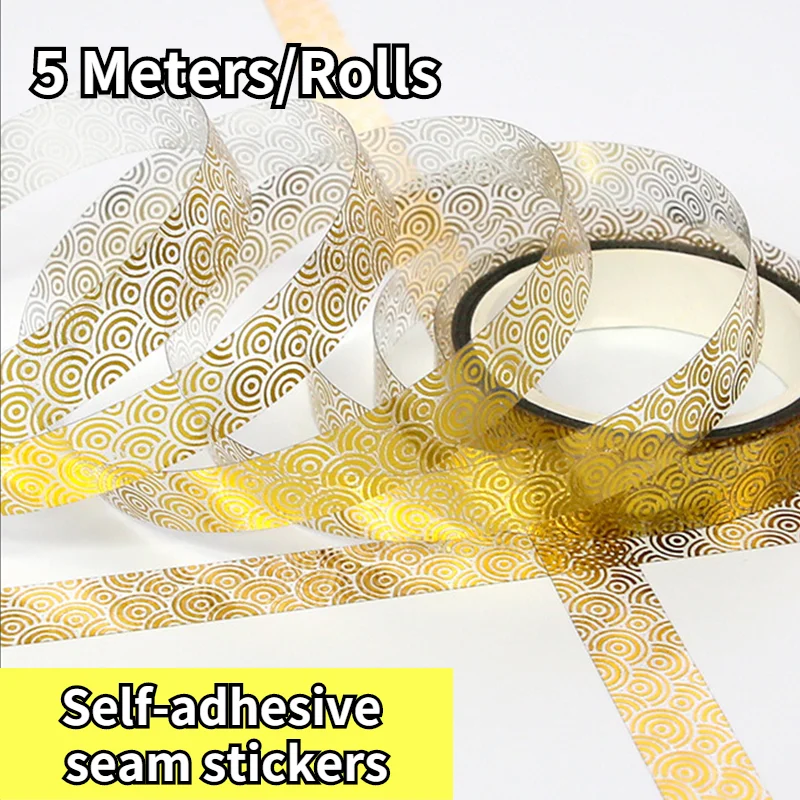 

5M Self adhesive Tile Sticker Beauty Seam Line Strip Sealing Floor Tape Home Living Room Bathroom Kitchen Decorations Sticker