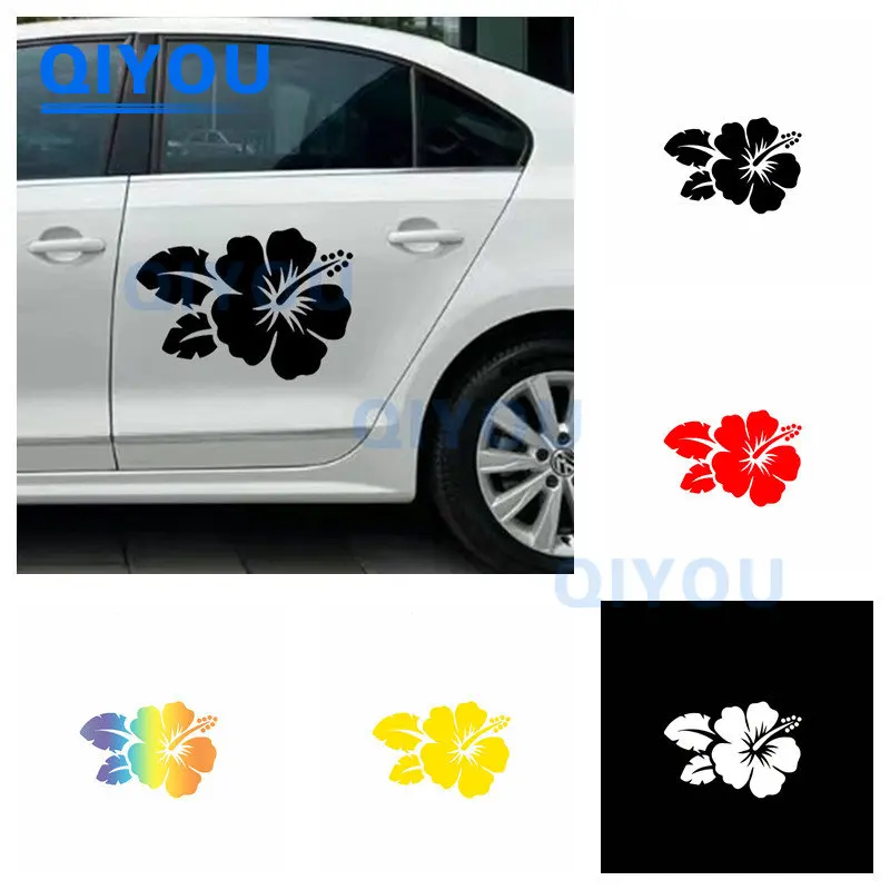 Креативное украшение, гавайский цветок, гибискус, автомобильная наклейка, подходит для внедорожников, крышки для топливных баков, ноутбука, высечка, ПВХ наклейка