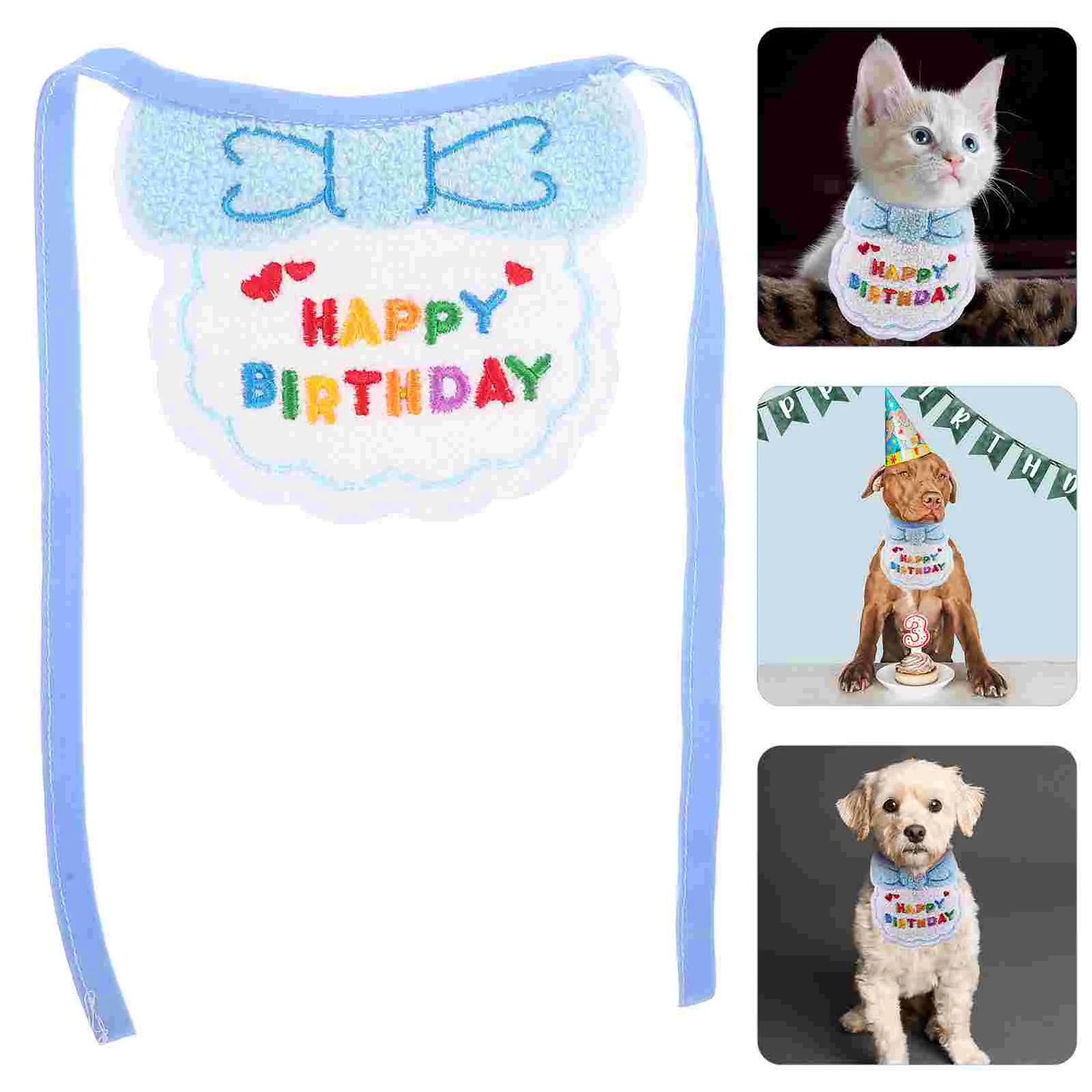 

Bib Dog Birthday Kitten Cat Puppy Pet Happy Triangle Scarf Decorative Bibs Toysindoor Cats Party Washable Outfits Photo Prop Toy