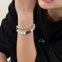 purui hip hop lucky crystal glass beads bracelet for women men ccb beaded handmade multi layer bracelet fashion jewelry gift