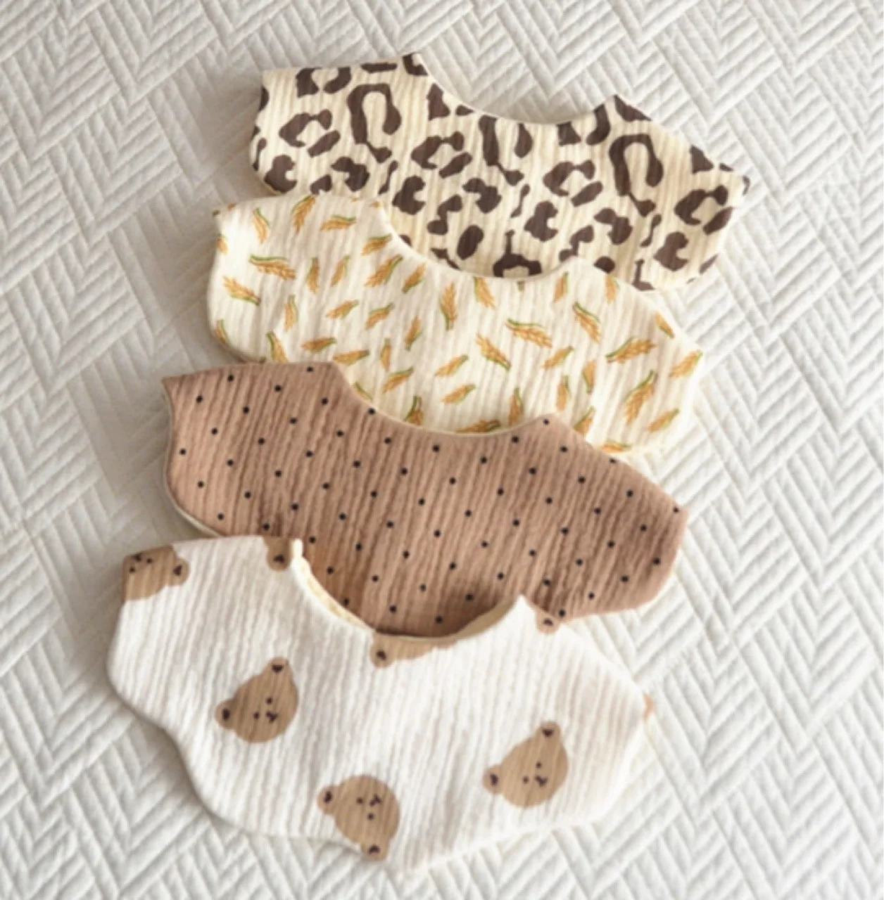 

Broken Floral Cute Cotton Five-layer Bib Petal Kid Saliva Towel Toddler Infant Baby Boy Girl Bib Anti-spit Milk Bib Rice Pocket