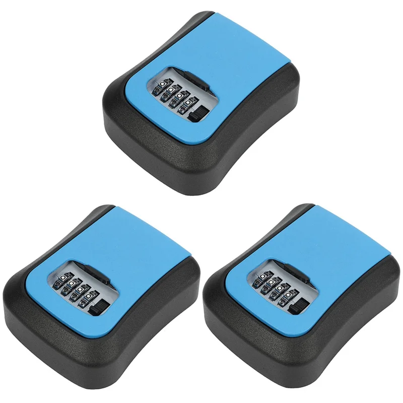 

3х синий замок для ключей с паролем, настенный корпус для ключей из цинкового сплава, погодозащищенный 4-значный комбинированный замок для х...