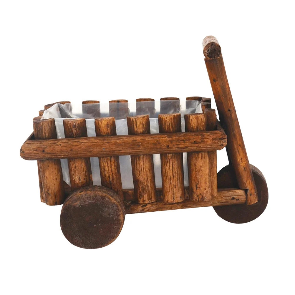 

Outdoor Pots Potted Plants Cart Flower Wedding Ornamental Wheelbarrow Wooden