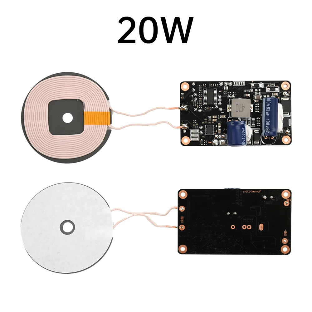 

20 Вт Высоковольтный автомобильный модуль беспроводной зарядки DC 12-96 В Беспроводная зарядка PCBA Модуль передатчика 12 В 24 В 72 В 96 В