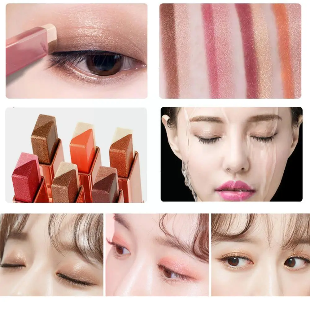 

2 In 1 Double Color Gradient Velvet Eye Shadow Stick Eyeshadow Makeup Shimmer Metallic Retouching Lazy Lasting Waterproof E K9G9
