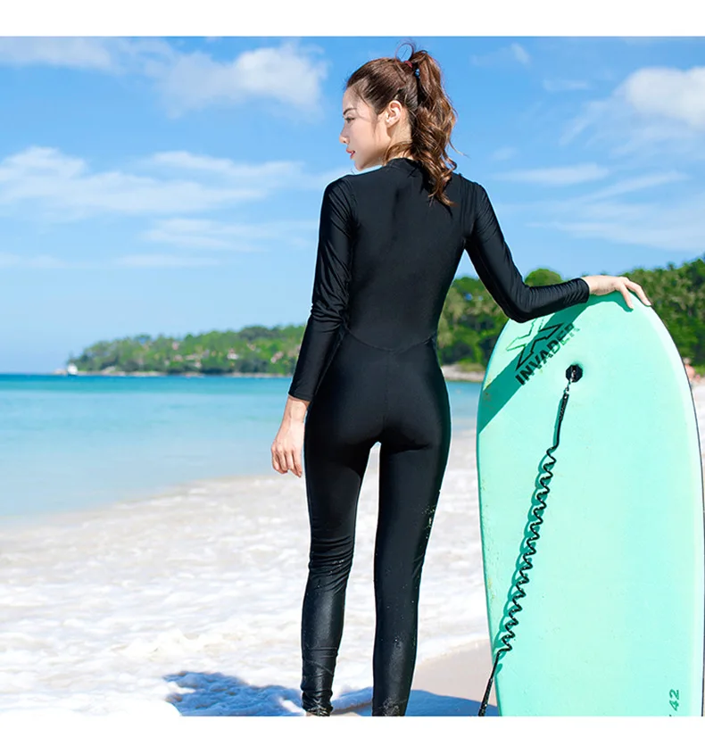 Sun Protect Quick Dry UPF50+ Lycra Rash Guard Men Women Full Body One Piece Swimwear Muslim Long Sleeve Diving Wetsuit Surf Suit
