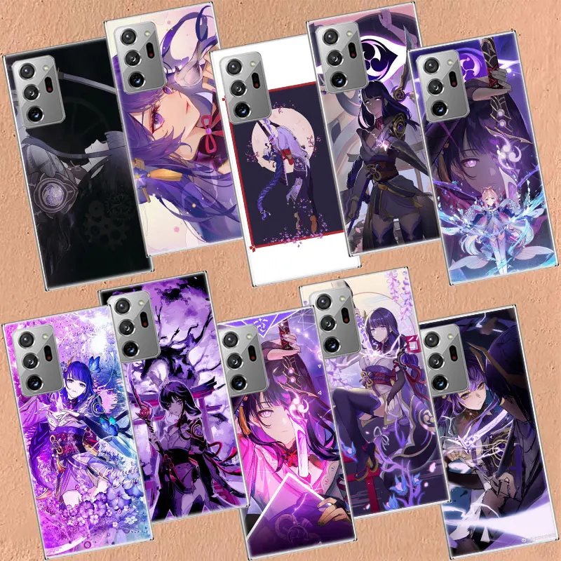 

Genshin Impact Raiden Shogun hot Phone Case For Galaxy Note 20 Ultra 10 Lite 9 8 M52 M51 M32 M31S M30S M21 M12 M11 Samsung J8 J6