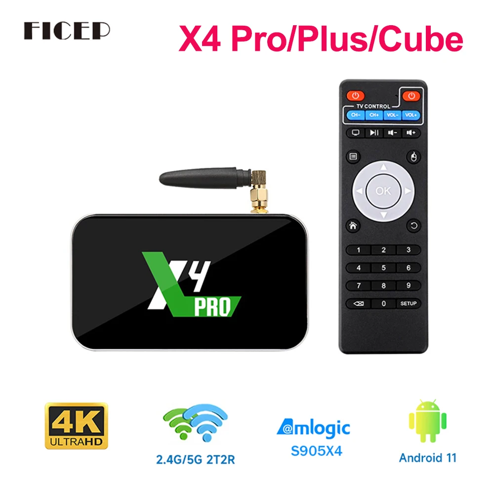 2022 Ugoos X4 Pro TV BOX Android 11 Smart Box S905X4 DDR4 4 ГБ 32 Wifi 1000 м Cube S905X3 IP телеприставка |