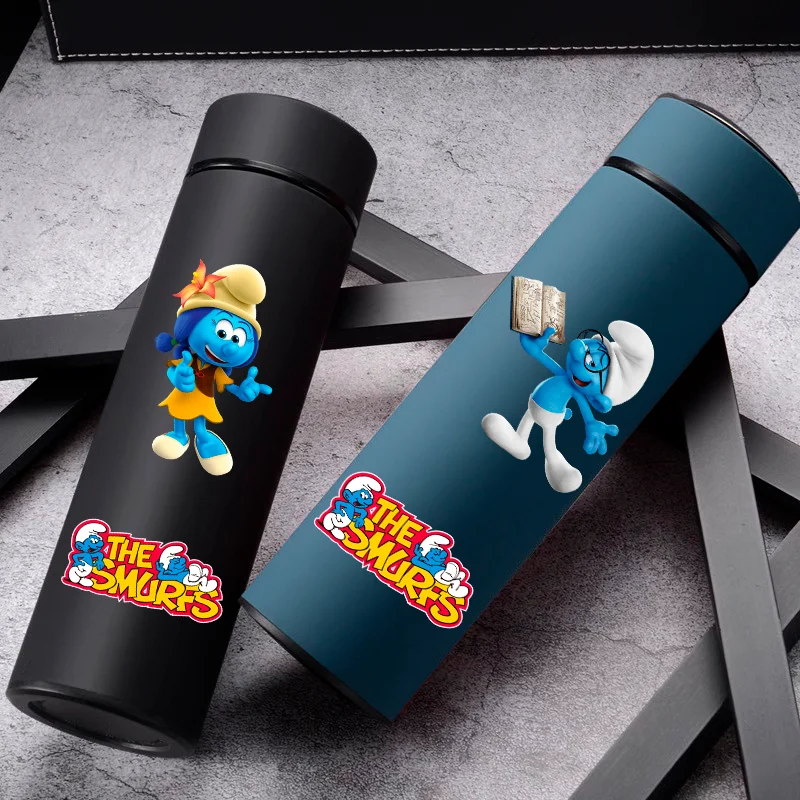 500ML Smurfs Season Cartoon Insulated Bottle Portable Outdoor Drinking Cup Children's Sports Camping Leak Proof Water