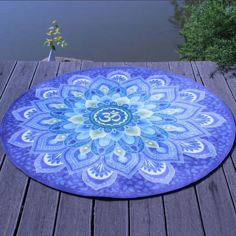 

Round Yoga Mats Crystal Velvet Non-slip Environmentally Friendly Material One Carpet Multi-purpose Printing Meditation Cushion