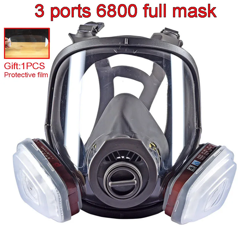 

3 interface 6800 mask combination 6001/SJL filter With 5N11 filter cotton / 501 filter box Respirator gas mask