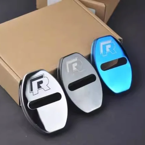 Защитный чехол с пряжкой дверного замка автомобиля для Volkswagen Rline GTI Logo Golf 5 6 7 Polo Jetta Beetle CC Tiguan Touareg Passat B5 B6