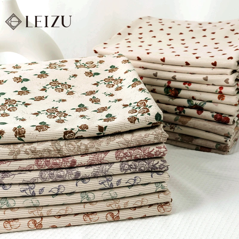 0.5/1/2Yard Ribbed Corduroy Fabric Vintage Style Colour Print Spring Autumn DIY Sewing Making Pants Jacket Clothing Cloth