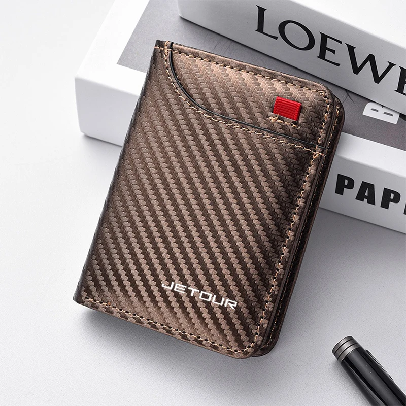 

Кошелек с эмблемой автомобиля из искусственной кожи, мини-кошелек для кредитных карт, портативный маленький кошелек для Chery Jetour X70 X70SM X90 X95 X90 Plus Jetour T2