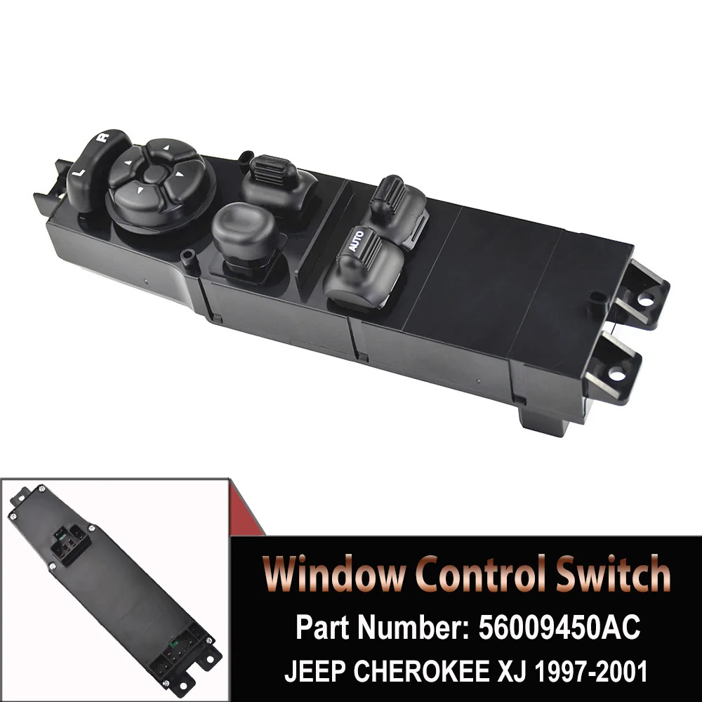 

For Jeep Cherokee XJ 1997-2001 Car Driver Side Master Control Window Power Lifter Switch 56009450AB 68171682AA 56009450AC