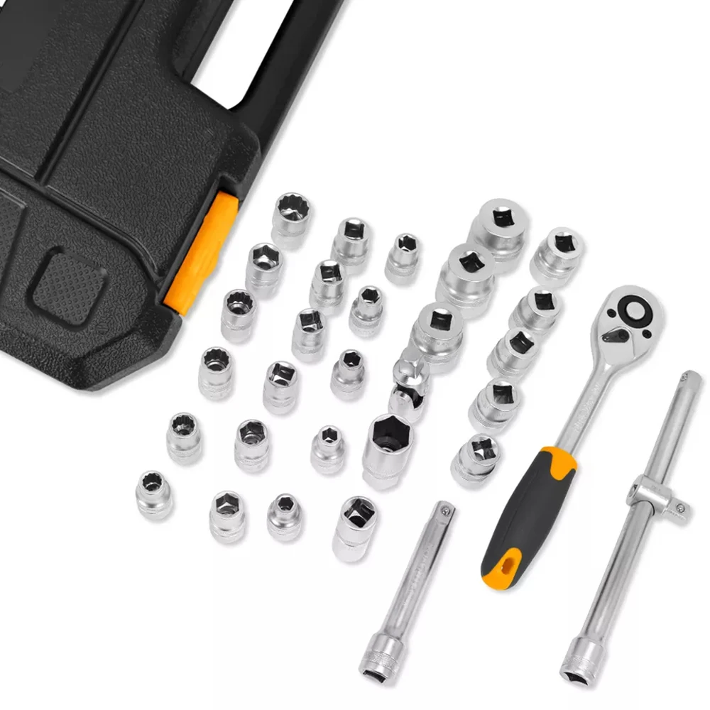 Solude 108 PCS Universal Cartridge Ratchet Wrench Hand Tools Set  Auto Bike Repair Chrome Vanadium Steel Material  Free Shipping enlarge